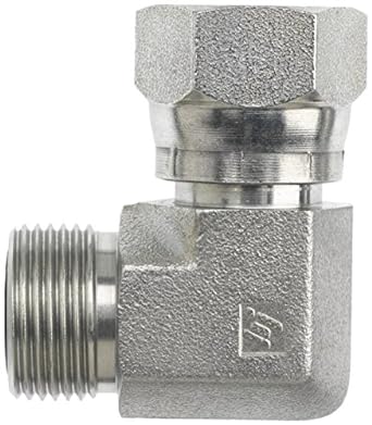 FS6500-20-20-FG by Brennan Inc. | -20 Male Face Seal x -20 Female Face Seal Swivel | 90° Elbow | Forged Steel