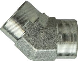 550532 by Midland | Hydraulic Adapter | 2" Female Pipe x 2" Female Pipe | 45° Elbow | Steel