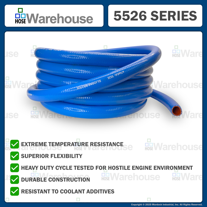 5526-038x50 by FlexFab | Series 5526 | 1-ply Standard Heater Hose | 0.38" ID | 0.71" OD | Blue | 50ft Boxes