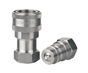 FD56-1001-12-12 Hansen® by Danfoss | Quick Disconnect Coupling | 5600 Series | 3/4" Female NPTF x 3/4" ISO 7241 Type A | Complete Plug and Socket Set | Buna-N Seal | Stainless Steel