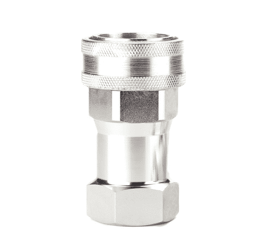 5608-6-6S Hansen® by Danfoss | Quick Disconnect Coupling | 5600 Series | 3/8" Female SAE O-Ring Boss x 9/16" ISO 7241 Type A | Socket | Valved | Buna-N Seal | Carbon Steel