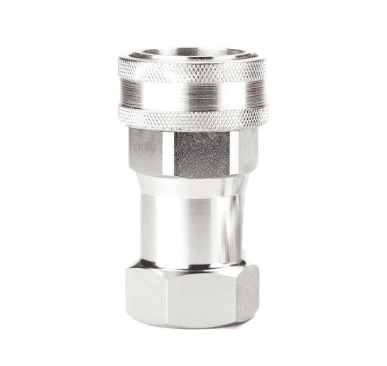 FD56-1239-08-10 Hansen® by Danfoss | Quick Disconnect Coupling | 5600 Series | 1/2" Female NPT x 5/8" ISO 7241 Type A | Socket | Valved with Sleeve Lock | Buna-N Seal | Carbon Steel