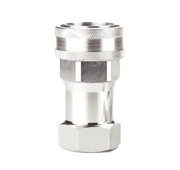 5608-4-4S Hansen® by Danfoss | Quick Disconnect Coupling | 5600 Series | 1/4" Female SAE O-Ring Boss x 7/16" ISO 7241 Type A | Socket | Valved | Buna-N Seal | Carbon Steel