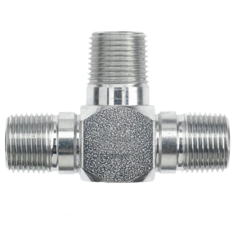 5600-12-12-12-SS by Brennan Inc. | -12 Male Pipe x -12 Male Pipe x -12 Male Pipe | Tee | as coded per SAE J846 | Stainless Steel