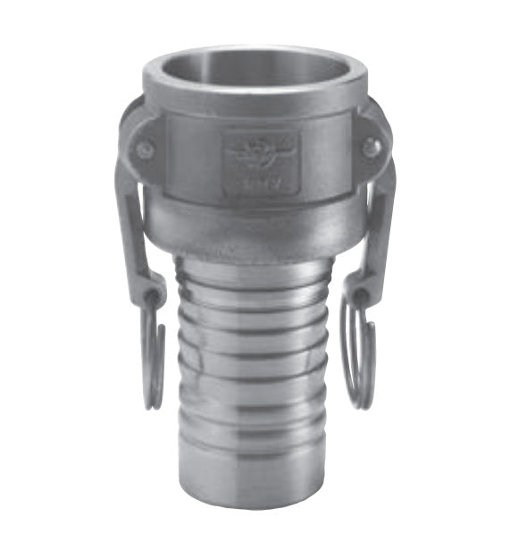 5712007 (20CC50SS) PROGRIP™ by PT-Coupling | Type C-C50 | C50 External Crimp Fitting | 2" Cam & Groove Coupler x 2" Hose Shank | 316 Stainless Steel