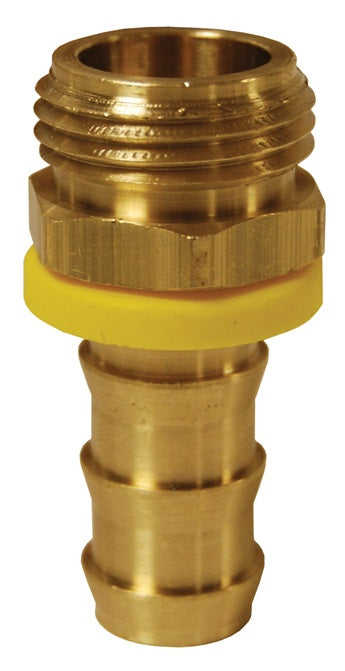 5721212C by Dixon Valve | Lok-On (Push-On) Male Garden Hose Fitting | 3/4" Male GHT x 3/4" Hose ID | Brass