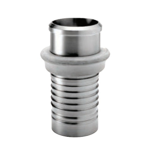 5773010 (30BSFC50) PROGRIP™ by PT-Coupling | Type BSFC50 | Sanitary C50 Crimp Fitting | 3" Bevel Seat Female Body with Bumper x 3" Hose Barb | 304 Stainless Steel