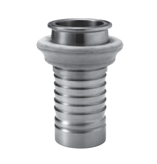 5774009 (40TCC50) PROGRIP™ by PT-Coupling | Type TCC50 | Sanitary C50 Crimp Fitting | 4" Tri-Clamp Body with Bumper x 4" Hose Barb | 304 Stainless Steel