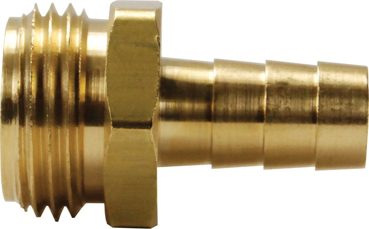 5850812C by Dixon Valve | Short Shank Fitting | Male Coupling | with Hex | 3/4" Male GHT x 1/2" Hose ID | 1" Shank Length | Brass