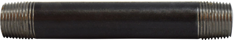 59051SMLS by Midland | Schedule 80 Extra Heavy Seamless Steel Pipe Nipple | 3/8" Diameter | 7" Length | Straight | Black Steel
