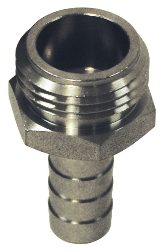 5901012SS by Dixon Valve | Standard Shank Fitting | Male Fitting | 3/4" Male GHT x 5/8" Hose ID | 303 Stainless Steel