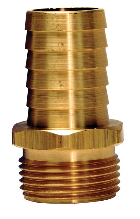 5901612C by Dixon Valve | Standard Shank Fitting | Male Fitting | 3/4" Male GHT x 1" Hose ID | Brass