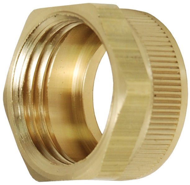 5911212N by Dixon Valve | Garden Hose Hex Nut | with Knurl | 3/4" Female GHT | Brass