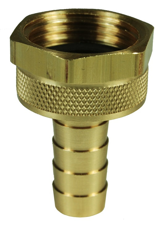 5911012C by Dixon Valve | Standard Shank Fitting | with Swivel Nut | Female Fitting | 3/4" Female GHT x 5/8" Hose ID | Brass