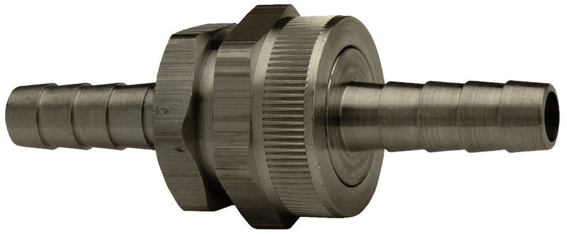 5921010KSS by Dixon Valve | Standard Shank Fitting | with Hex Nut | Complete Set | 5/8" Hose ID | 3/4" Female GHT x 3/4" Male GHT | 303 Stainless Steel