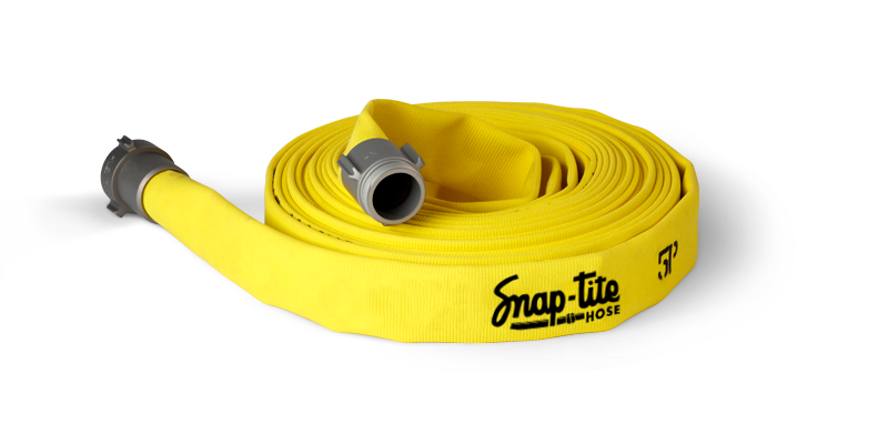 5P25X50Y25N by Snap-Tite | 5P Series | Single Jacket Fire Hose Assembly with EPDM Liner | 2-1/2" Hose I.D. | 2-1/2" Male NH x 2-1/2" Female NH Couplings | 250 PSI | Yellow Dura-Cote | 50ft Length