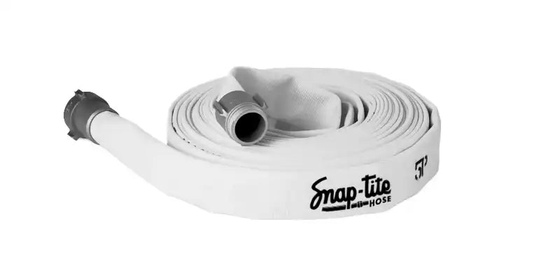 5P30X25W25N by Snap-Tite | 5P Series | Single Jacket Fire Hose Assembly with EPDM Liner | 3" Hose I.D. | 2-1/2" Male NH x 2-1/2" Female NH Couplings | 250 PSI | Uncoated White | 25ft Length