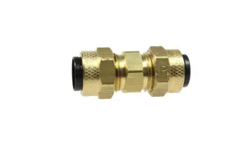 P6206 by Coilhose | Poly-Tube Fitting | Union | 3/8" Tube OD | Straight | Brass