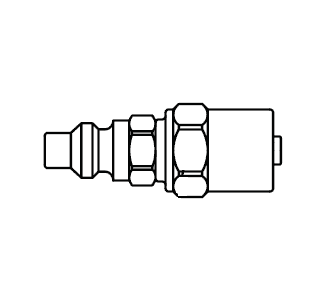 6D11 Hansen® by Danfoss | Quick Disconnect Coupling | 600 Series | Hose Crimp End | 3/4" Hose OD | 3/8" Hose ID x 1/4" Body Size | Standard Plug | Without Sleeve Lock | Buna-N Seal | Brass