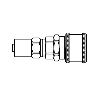 GR60D11 Hansen® by Danfoss | Quick Disconnect Coupling | 600 Series | Hose Crimp End | 3/4" Hose OD | 3/8" Hose ID x 1/4" Body Size | Standard Socket | Without Sleeve Lock | Buna-N Seal | Brass