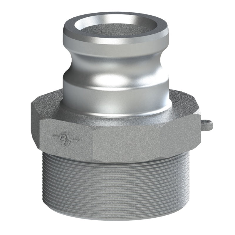 60162015 (20X15F) by PT-Coupling | Reducing Cam & Groove Adapter | Type F | 2" Adapter x 1-1/2" Male NPT | Aluminum