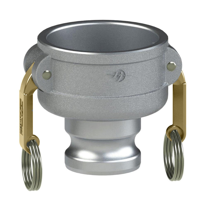 6026000036 (40CX20A SHORT) by PT-Coupling | Short Reducing Cam & Groove Adapter | Type CXA | 4" Coupler x 2" Adapter | Aluminum/HB | Buna-N Seal