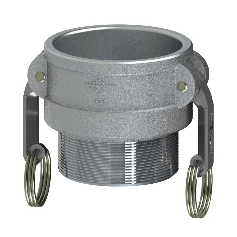 60384000 (40BFH) by PT-Coupling | Cam & Groove Adapter | Type BFH | 4" Coupler x 4" Male Fire Hose (NH) Thread | Aluminum/HBS | Buna-N Seal