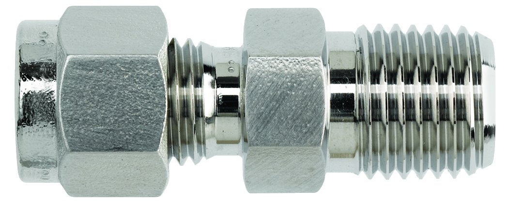 N2404-04-06-SS by Brennan Inc. | -04 Instrumentation Fitting x -06 Male NPT | Straight | Stainless Steel