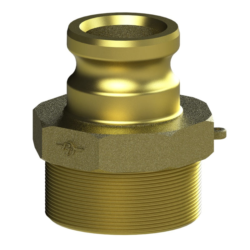 62161015 (10X15F) by PT-Coupling | Reducing Cam & Groove Adapter | Type F | 1" Adapter x 1-1/2" Male NPT | Brass