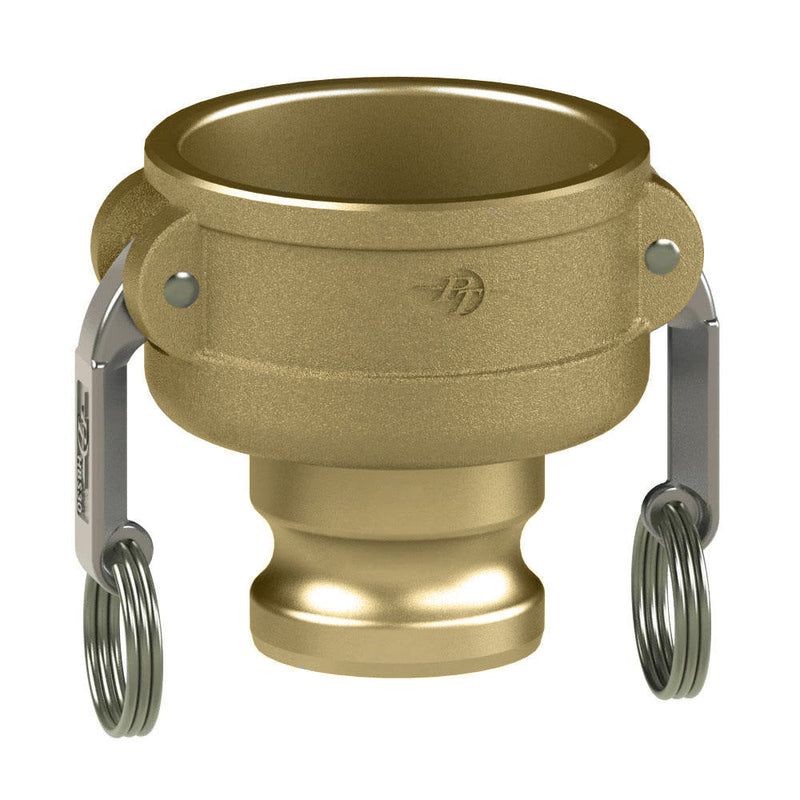 6226000097 (30CX20A SHORT) by PT-Coupling | Short Reducing Cam & Groove Adapter | Type CXA | 3" Coupler x 2" Adapter | Brass/HBS | Buna-N Seal