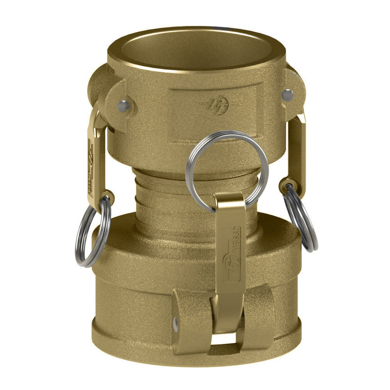 62271515 (15CX15C) by PT-Coupling | Cam & Groove Adapter | Spool Coupler | Type CXC | 1-1/2" Coupler x 1-1/2" Coupler | Brass/HB | Buna-N Seal