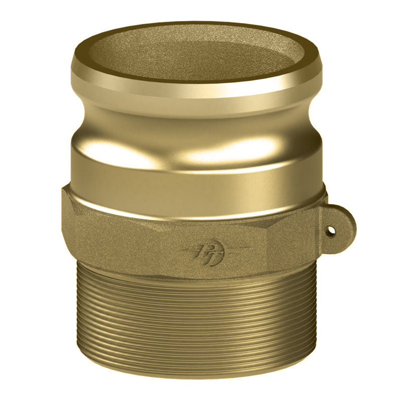62402500 (25FFH) by PT-Coupling | Cam & Groove Adapter | Type FFH | 2-1/2" Adapter x 2-1/2" Male Fire Hose (NH) Thread | Brass