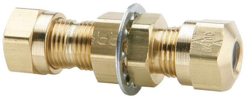 62NBH8 by Dixon Valve | Air Brake Fitting | Bulkhead Union | 1/2" Tube Size x 1/2" Tube Size | Brass