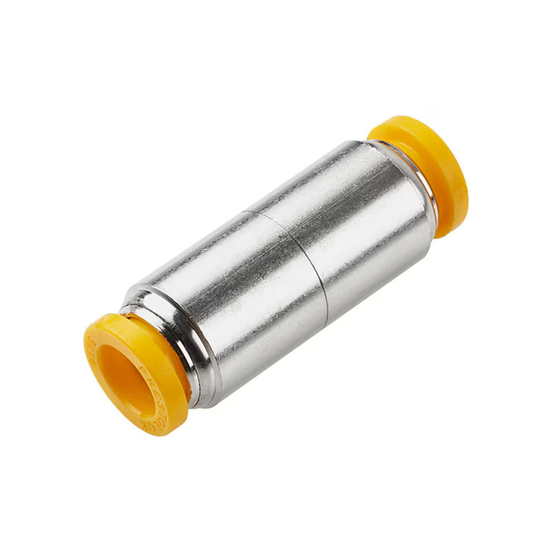 62PLP-4M-6M by Parker | Prestolok PLP Push-to-Connect Fittings | Tube to Tube | 4mm Tube Size x 6mm Tube Size Unequal Union | 12.70mm O.D | 34.94mm Length | 4.17 Flow Dia. | Straight | Nickel-Plated Brass | Pack of 10
