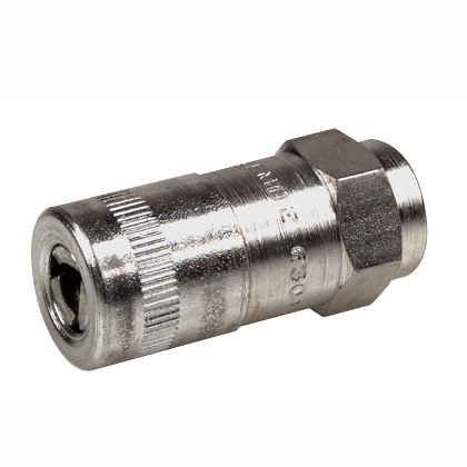 6304-C by Alemite | Hydraulic Coupler | Standard Fitting with Metal Seal and Built-in Check Valve | Thread: 1/8" Female NPTF | Pressure: 10000 PSI | Staight