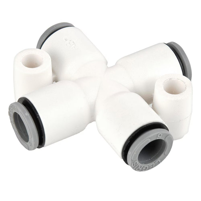 6307 56 00WP2 by Parker | Legris Tube-to-Tube Fitting | 1/4" Tube Size | 45 mm Length | Cross | Polymer