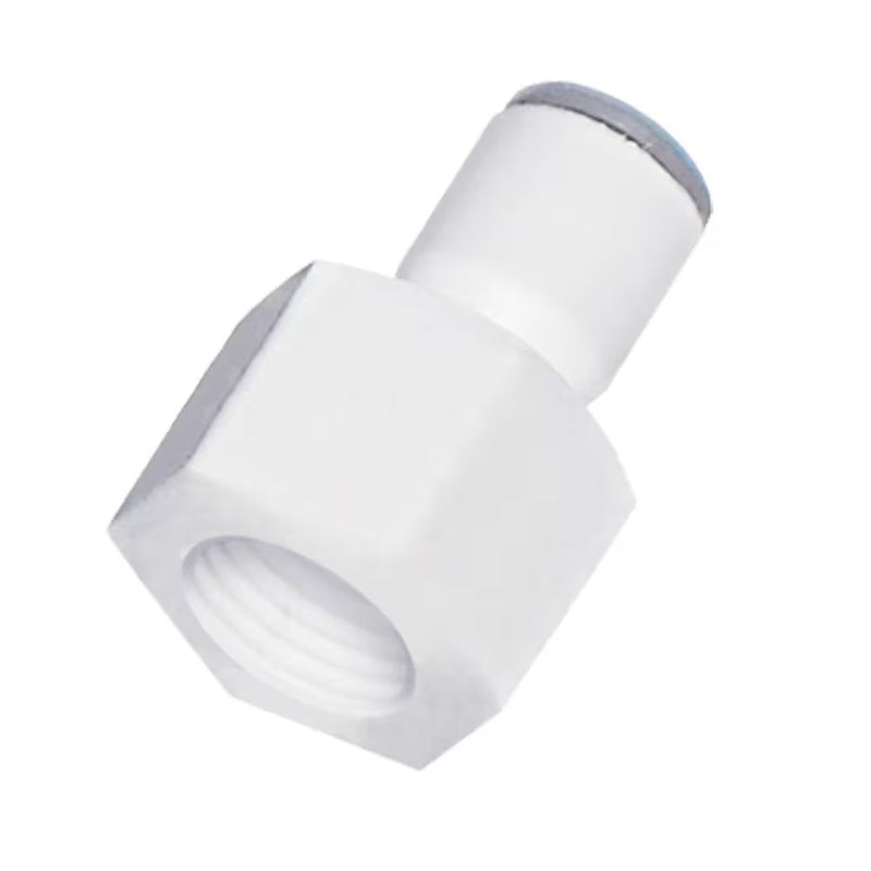 6325 60 133WP2 by Parker | Legris LIQUIfit® Threaded Fitting | 3/8" Connector x 7/16-24 Female UNS Thread | 1.26" Length | Straight | Nylon