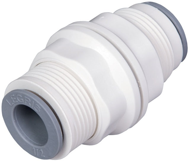 63166000WP2 by Dixon Valve | LIQUIfit™ Fitting | Bulkhead Union | 3/8" Tube OD x 3/8" Tube OD | Nylon