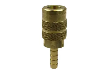16X5H by Coilhose | CoilFlow™ Six Ball Automatic Interchange Coupler | Manual | 1/4" Body Size | 5/16" Hose Barb | Straight | Brass (Type 16)