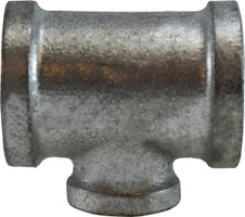 64314 by Midland | Malleable Iron #150 Fitting | Bulkhead Reducing | 1-1/4" Female NPT x 1/2" Female NPT x 1-1/4" Female NPT | Tee | Galvanized Iron