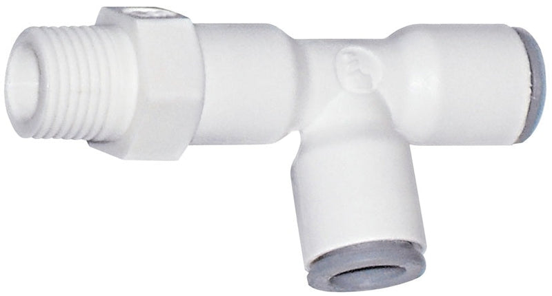 65036014WP2 by Dixon Valve | LIQUIfit™ Fitting | Swivel Male Run Tee | 1/4" Male NPTF (Run) x 3/8" Tube OD x 3/8" Tube OD | Nylon