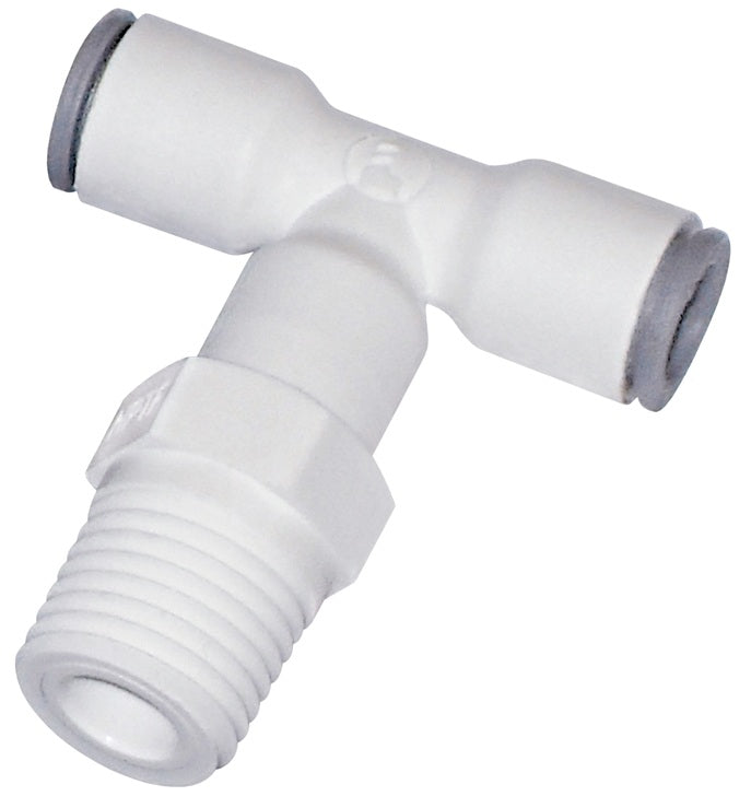 65085614WP2 by Dixon Valve | LIQUIfit™ Fitting | Swivel Branch Tee | 1/4" Male NPTF (Branch) x 1/4" Tube OD x 1/4" Tube OD | Nylon