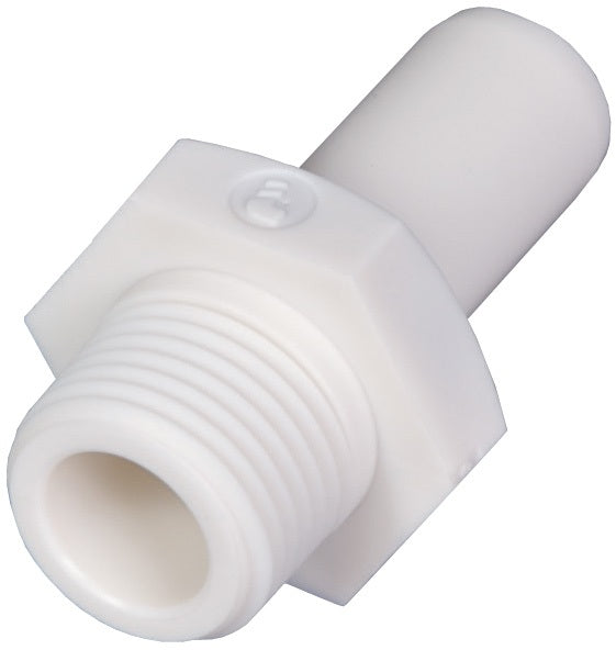 65216018WP2 by Dixon Valve | LIQUIfit™ Fitting | Stem Adapter | 3/8" Male NPTF x 3/8" Tube OD | Nylon