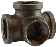 65386 (65-386) by Midland | Malleable Iron #150 Fitting | Side Outlet | 1-1/4" Female NPT x 1-1/4" Female NPT x 1-1/4" Female NPT | Tee | Black Iron
