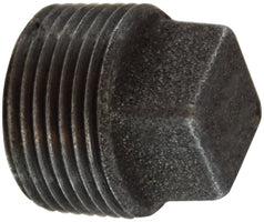 65683 by Midland | Malleable Iron #150 Fitting | Square Head Plug | 1/2" Male NPT | Black Iron