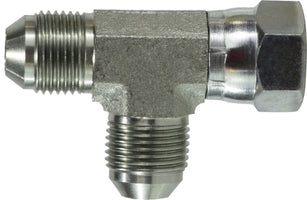660220 by Midland | Hydraulic JIC Swivel Run | 1-1/4" Male JIC 37° Flare x 1-1/4" Female JIC 37° Flare Swivel x 1-1/4" Male JIC 37° Flare | Tee | Steel