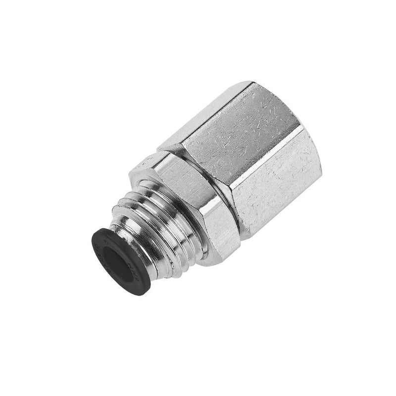 66PLPBH-6-6 by Parker | Prestolok PLP Push-to-Connect Fittings | Bulkhead | 3/8" Bulkhead Tube Size x 3/8" Female NPTF Thread | 1" Hex | 1.47" Length | .312 Flow Dia. | 7/8" Bulkhead Hole Dia. | Straight | Nickel-Plated Brass | Pack of 10