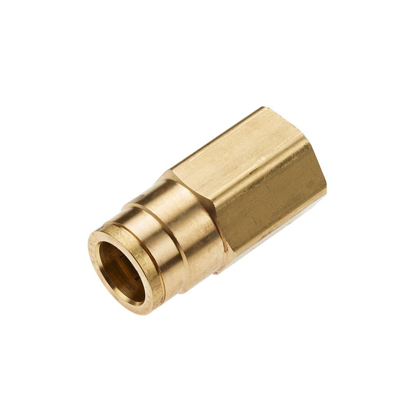 66PTC-5/32-2 by Parker | Threaded Fitting | 5/32" Push-to-Connect Connector x 1/2" Female NPT Thread | 9/16" Hex | 1.16" Length | Straight | Brass | Pack of 10