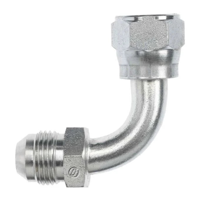 6701-16-16 by Brennan Inc. | -16 Male JIC x -16 Female JIC Swivel | Swept 90° Elbow | Steel