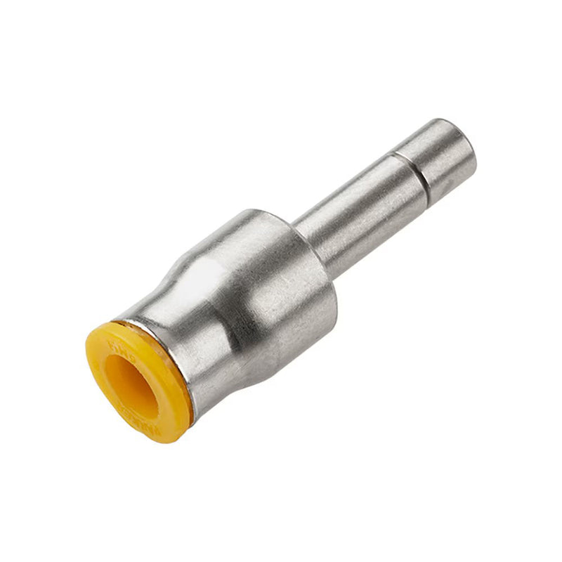 67PLP-4M-8M by Parker | Prestolok PLP Push-to-Connect Fittings | Tube Reducer | 4mm Tube Size x 8mm Tube Size | 40.1mm Length | 21.6mm Length 1 | Straight | Nickel-Plated Brass | Pack of 10